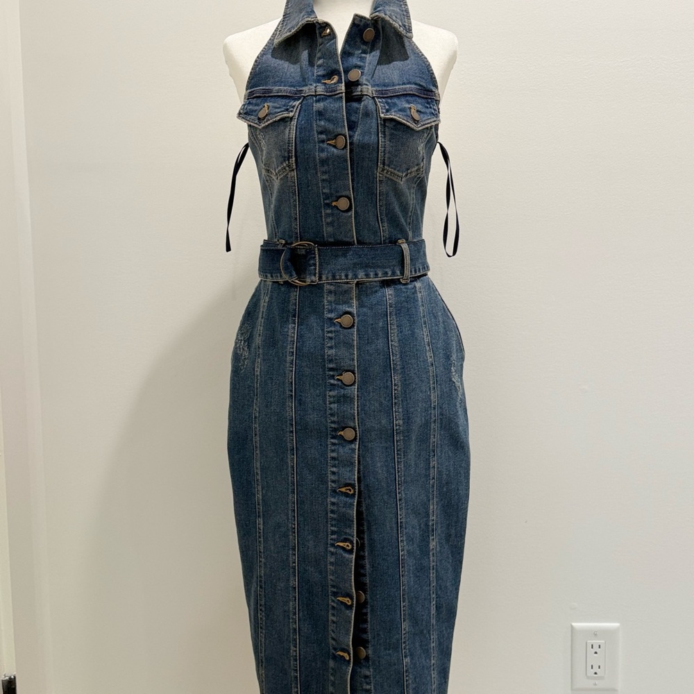 RETROFETE LOGAN DENIM SHEATH DRESS